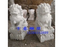 天安門(mén)蹲獅漢白玉雕刻石獅子廠家，